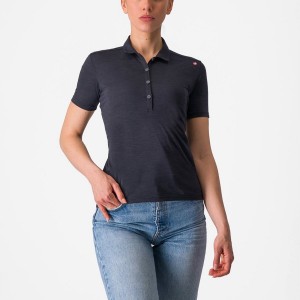 Dámské Casual Castelli MERINO W POLO Černé | KNI356279