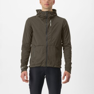 Pánské Bundy Castelli TRAIL HOODIE Zelene | OIB701896