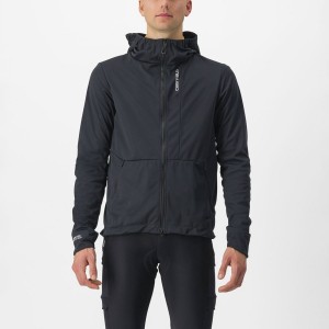 Pánské Bundy Castelli TRAIL HOODIE Černé | FKQ410328