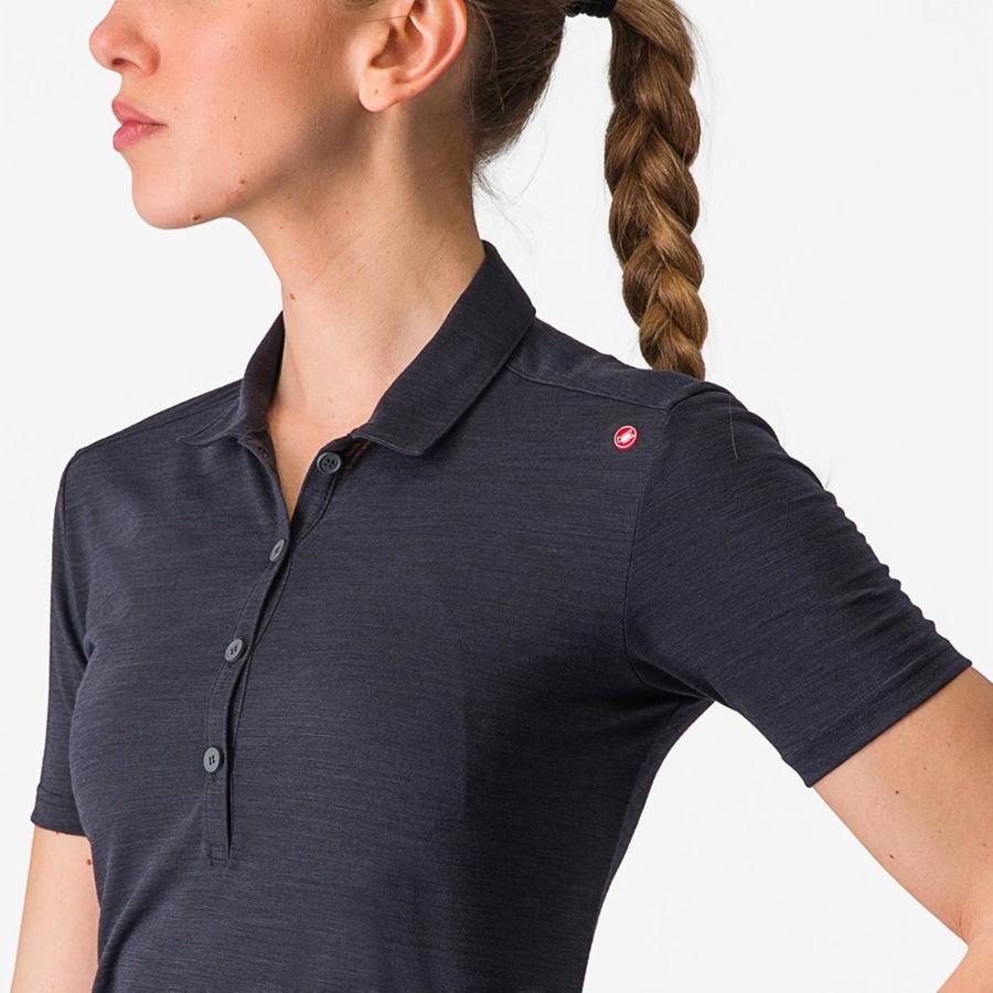 Dámské Casual Castelli MERINO W POLO Černé | KNI356279