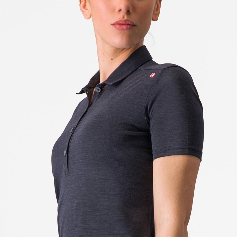 Dámské Casual Castelli MERINO W POLO Černé | KNI356279