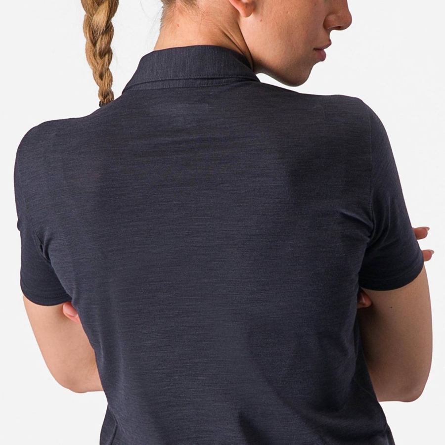 Dámské Casual Castelli MERINO W POLO Černé | KNI356279