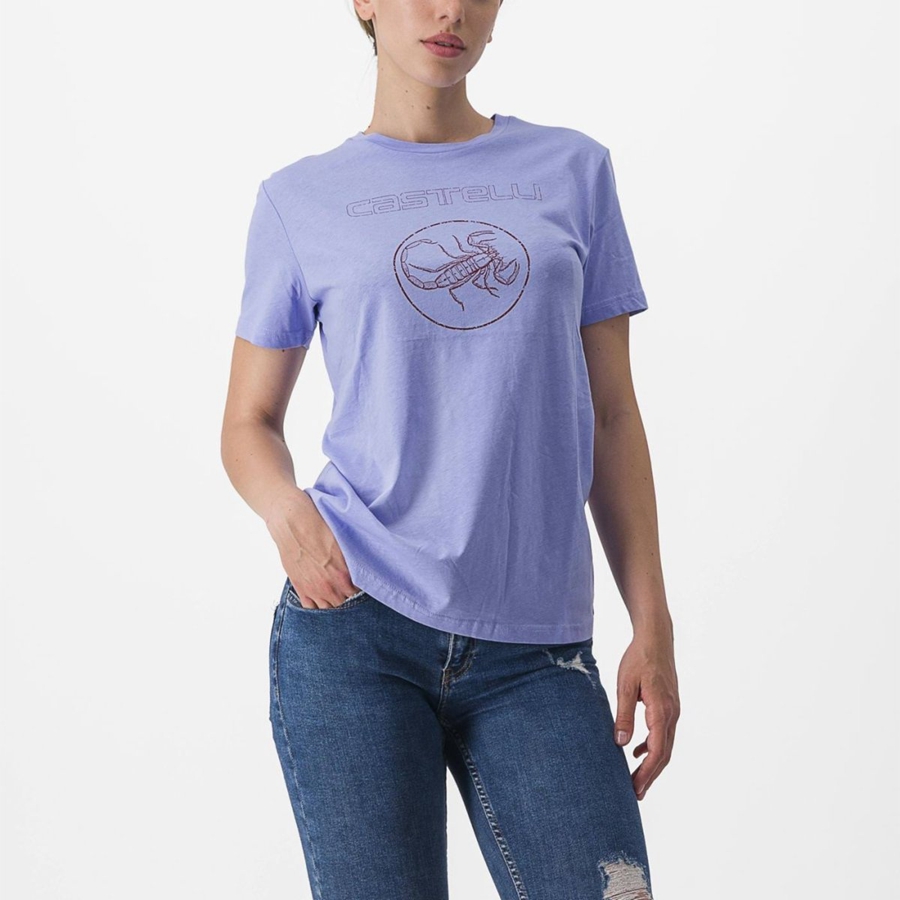 Dámské Casual Castelli PEDALARE TEE Fialové Bílé | MNB213490