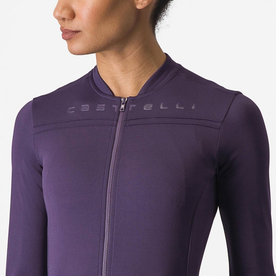 Dámské Dres Castelli ANIMA 4 LONG SLEEVE Fialové | NPF735260