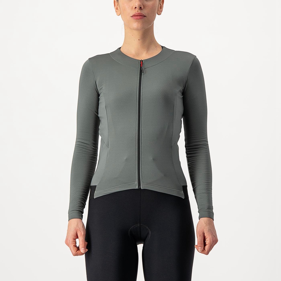 Dámské Dres Castelli FLY LS W Šedé | AXH416978