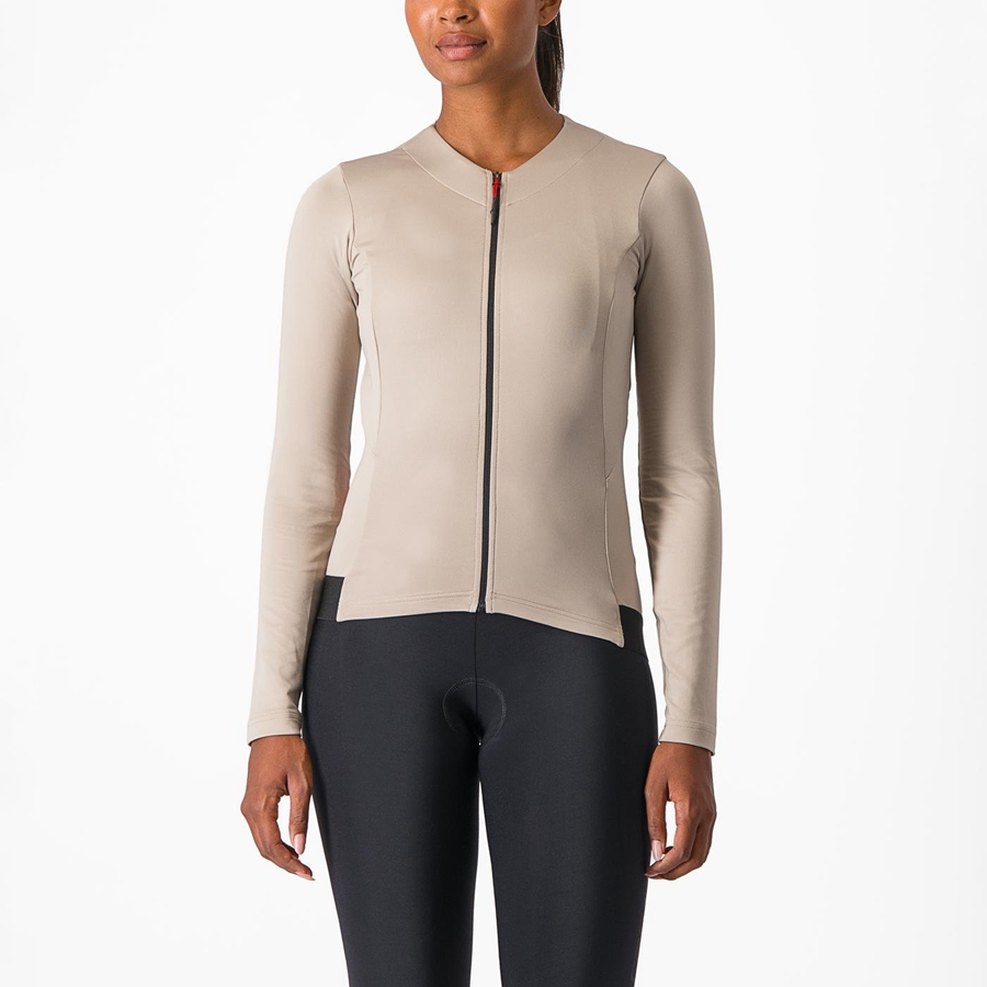 Dámské Dres Castelli FLY LS W Šedé | LQE012465