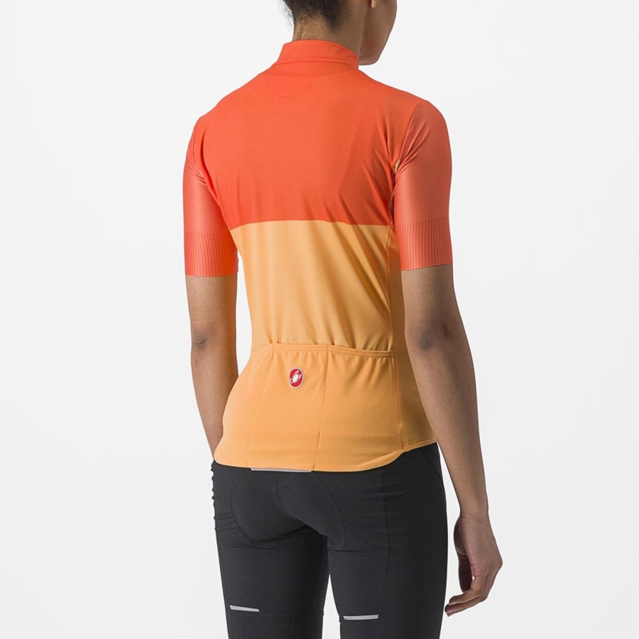 Dámské Dres Castelli VELOCISSIMA Oranžové Tmavě Červené | GXH683120