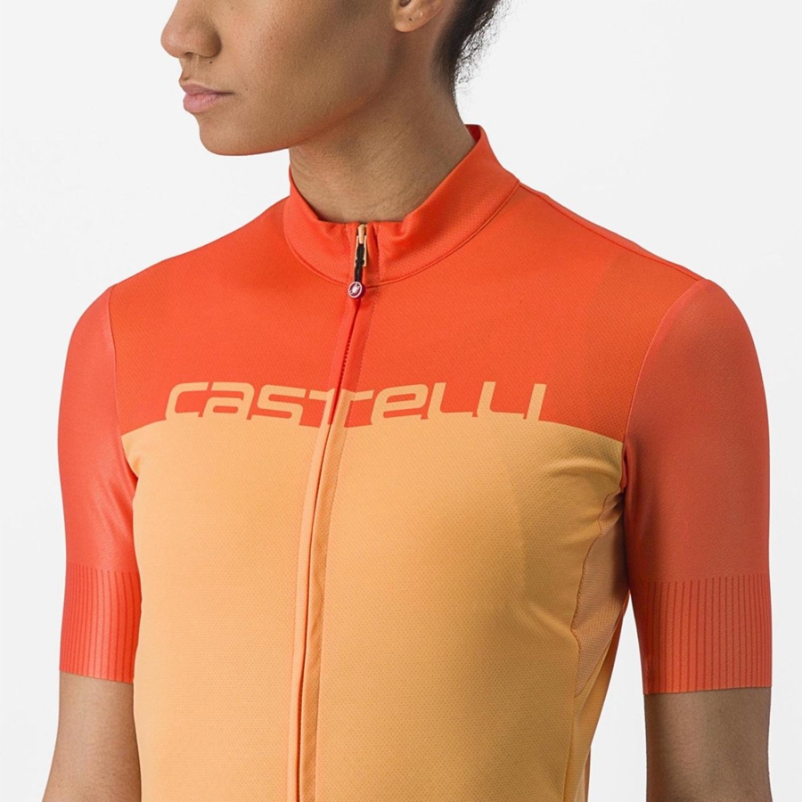 Dámské Dres Castelli VELOCISSIMA Oranžové Tmavě Červené | GXH683120