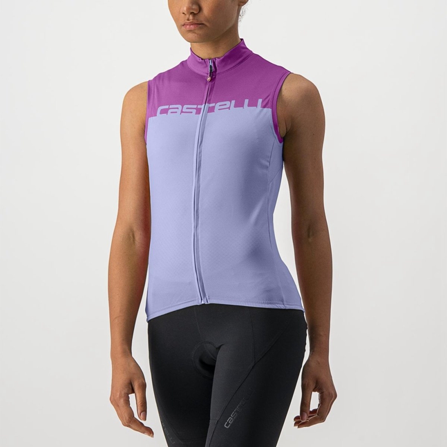 Dámské Dres Castelli VELOCISSIMA SLEEVELESS Fialové Bílé | USA581742