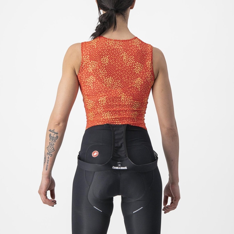 Dámské Základní Vrstva Castelli PRO MESH 4 W SLEEVELESS Oranžové | IYF230417