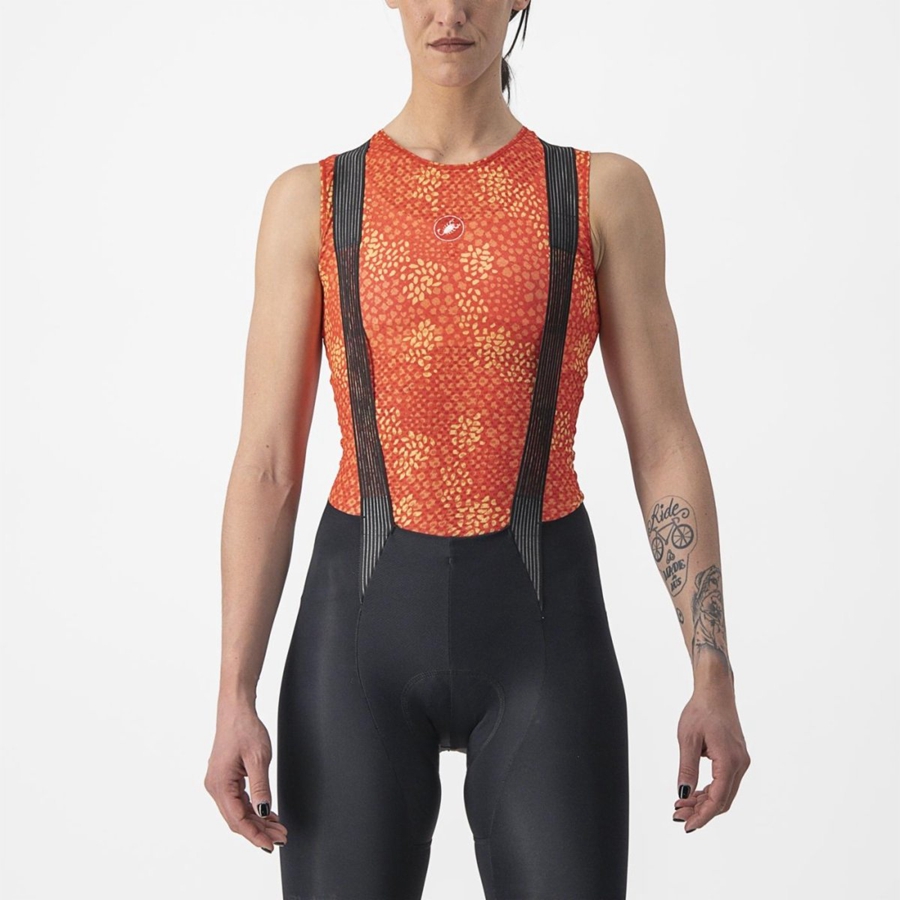 Dámské Základní Vrstva Castelli PRO MESH 4 W SLEEVELESS Oranžové | IYF230417