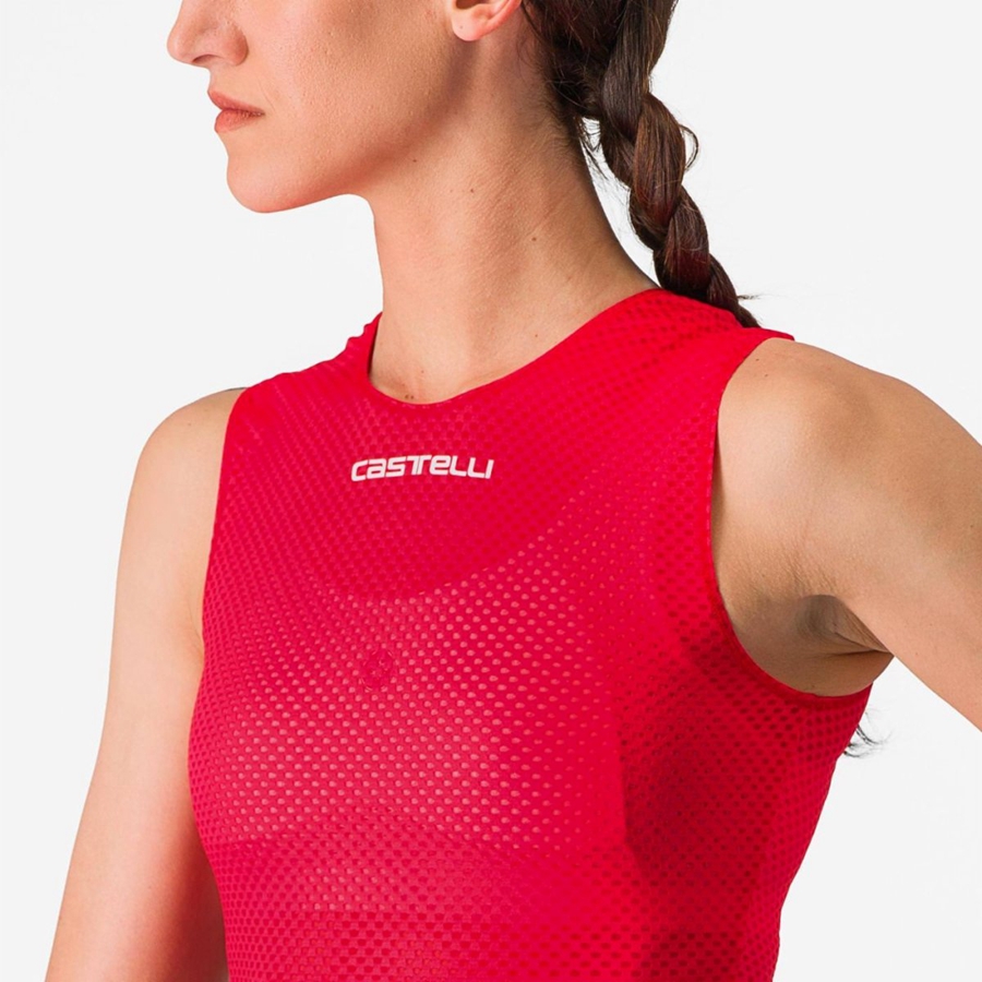 Dámské Základní Vrstva Castelli PRO MESH W SLEEVELESS Červené | SDW308216