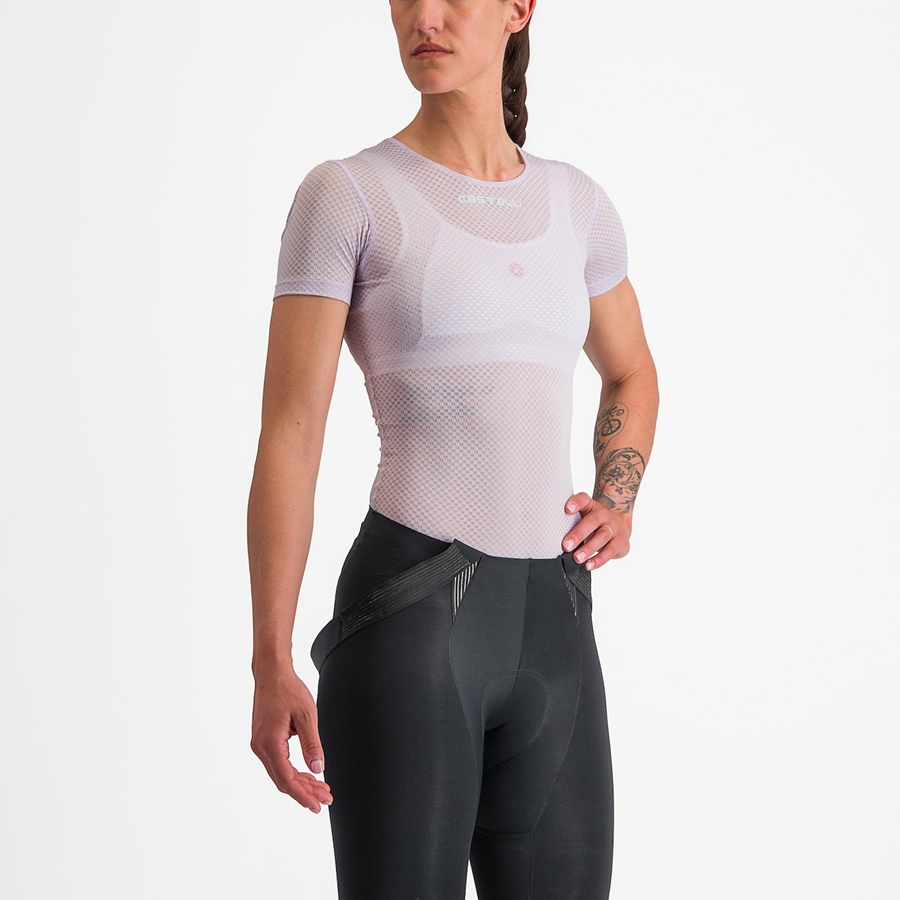 Dámské Základní Vrstva Castelli PRO MESH W SHORT SLEEVE Fialové Bílé | VXR928563