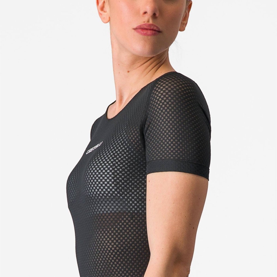 Dámské Základní Vrstva Castelli PRO MESH W SHORT SLEEVE Černé | KEO370861