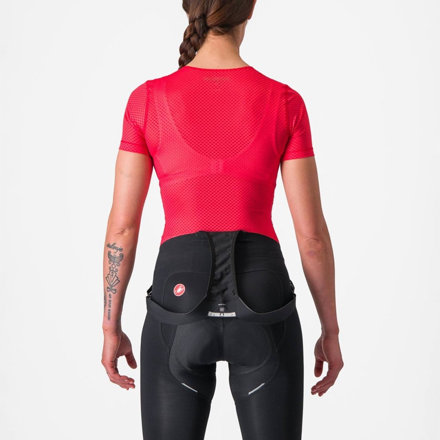 Dámské Základní Vrstva Castelli PRO MESH W SHORT SLEEVE Červené | LNR196350