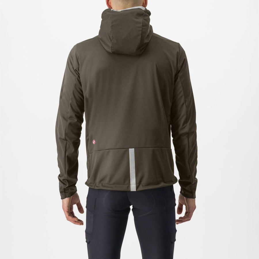 Pánské Bundy Castelli TRAIL HOODIE Zelene | OIB701896