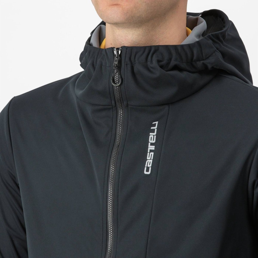 Pánské Bundy Castelli TRAIL HOODIE Černé | FKQ410328