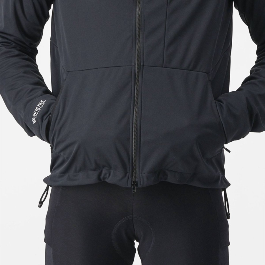 Pánské Bundy Castelli TRAIL HOODIE Černé | FKQ410328