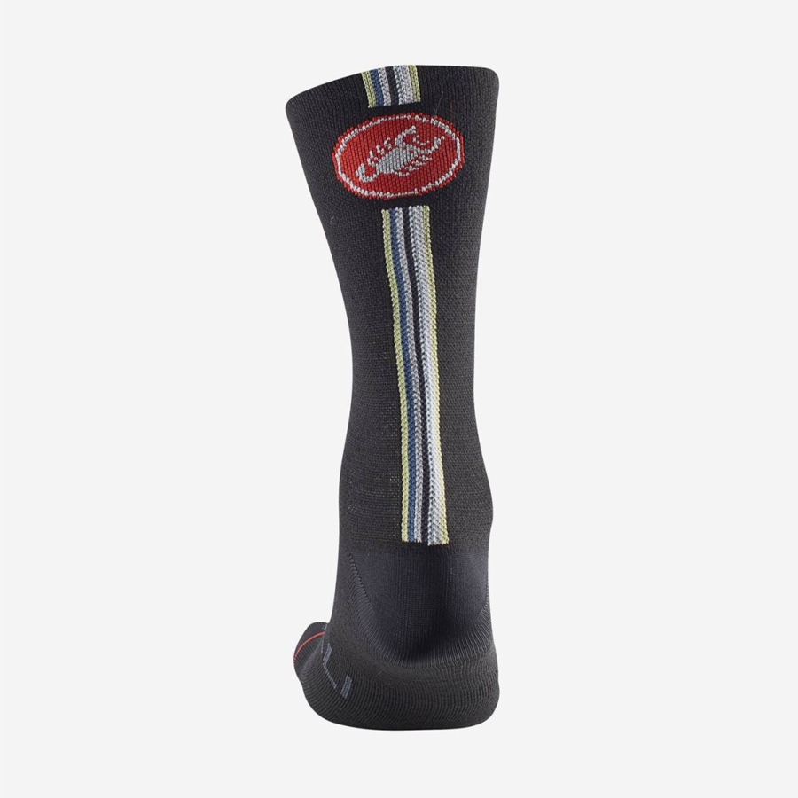 Pánské Ponožky Castelli RACING STRIPE 18 Černé | CEJ203475