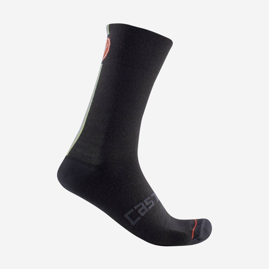 Pánské Ponožky Castelli RACING STRIPE 18 Černé | CEJ203475