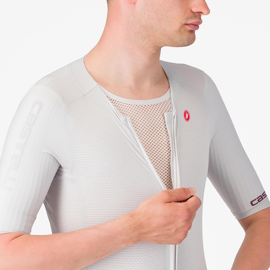 Pánské Speedsuit Castelli SANREMO BTW X2 Stříbrné Šedé Vínové | RSX730921