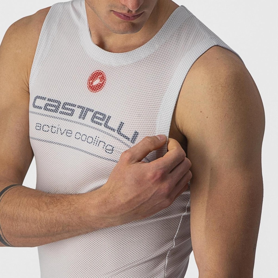 Pánské Základní Vrstva Castelli ACTIVE COOLING SLEEVELESS Stříbrné Šedé | VMC954386