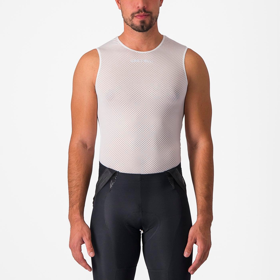 Pánské Základní Vrstva Castelli PRO MESH 2.0 SLEEVELESS Bílé | NOU654201